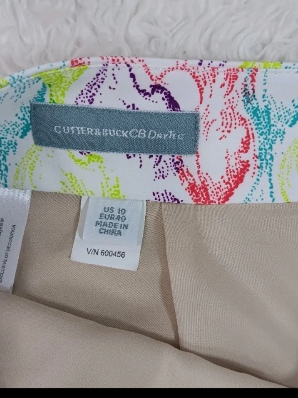 Cutter & Buck Colorful Julia Swirl Pattern Golf DryTec Skirt, Size 10